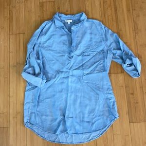 Skies Are Blue Chambray 3/4 Denim Shirt